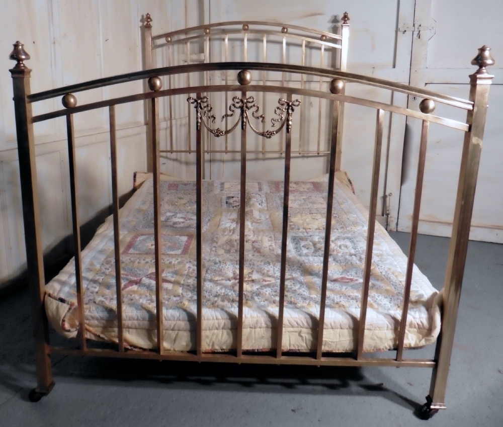 A Lovely Victorian Brass Double Bed View IV