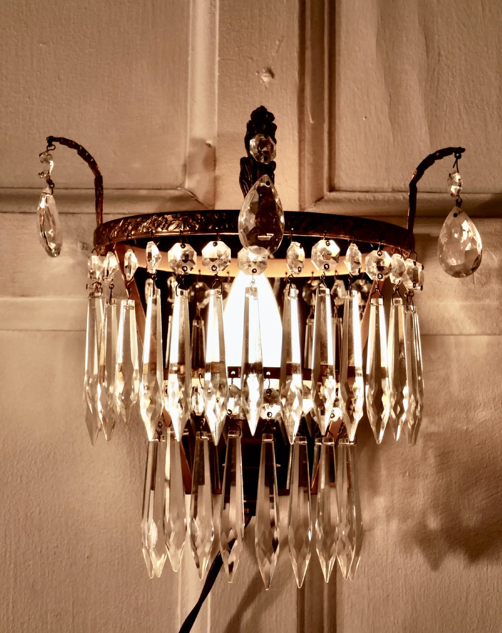 A Charming Pair of Waterfall Chandelier Wall Lights View II
