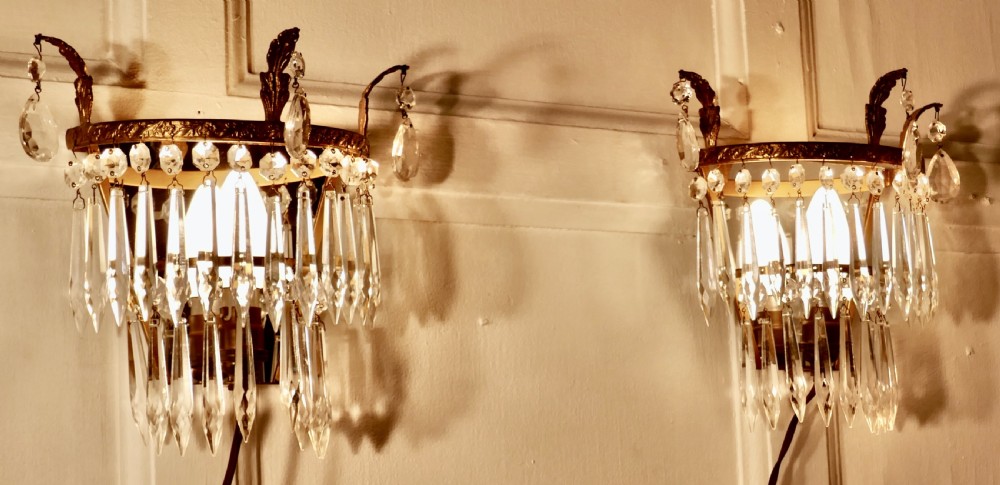 A Charming Pair of Waterfall Chandelier Wall Lights