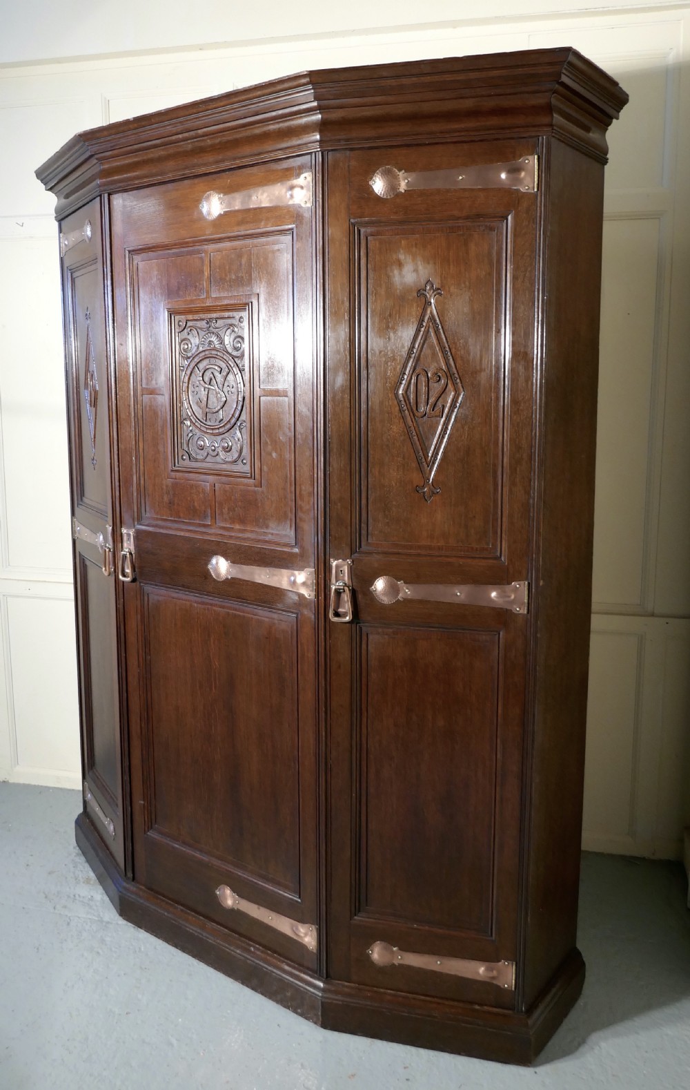 Large Arts and Crafts Hall Wardrobe , made by Gillow for Liberty View II