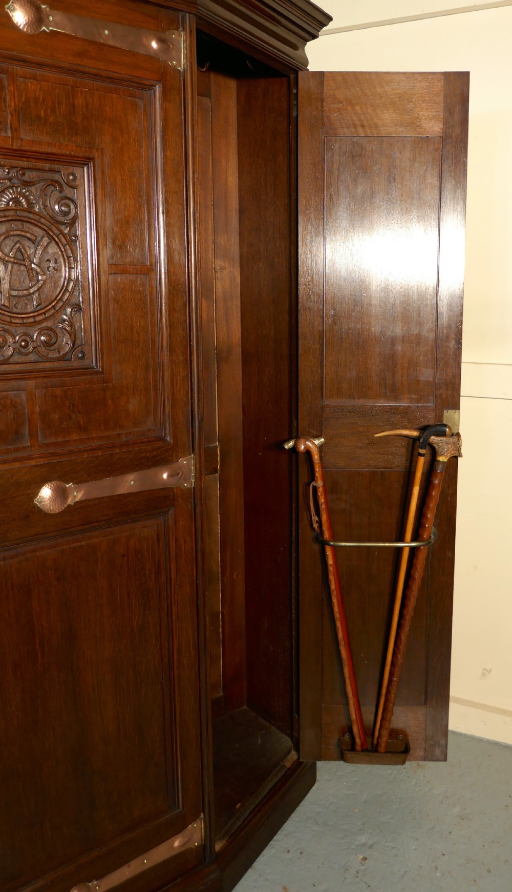 Large Arts and Crafts Hall Wardrobe , made by Gillow for Liberty View X