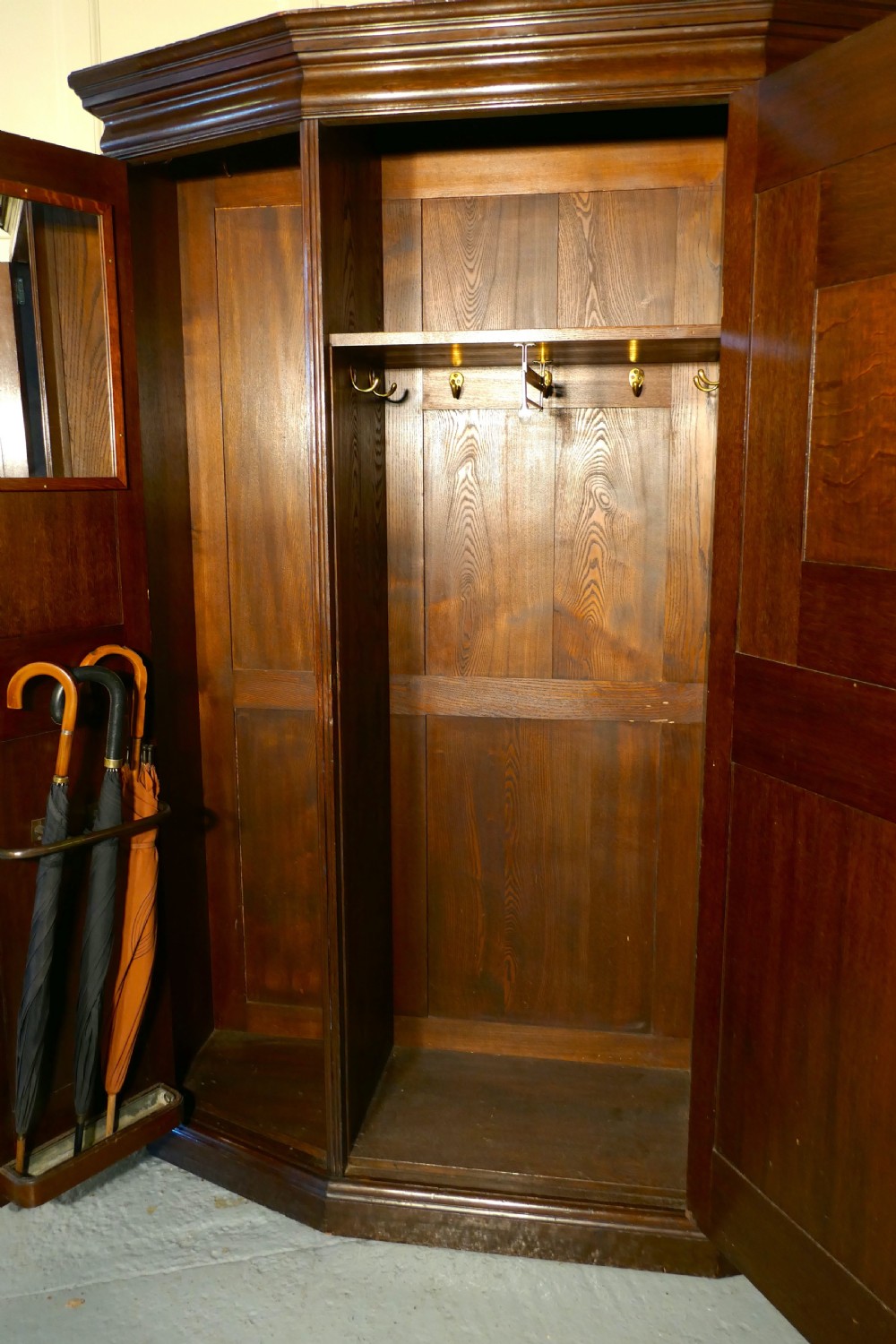 Large Arts and Crafts Hall Wardrobe , made by Gillow for Liberty View XI