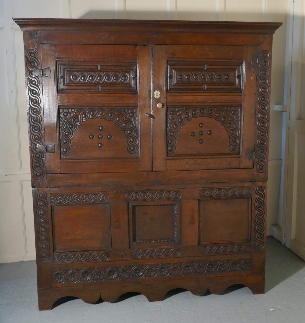 17th Century Welsh Oak Housekeepers Hanging Cupboard