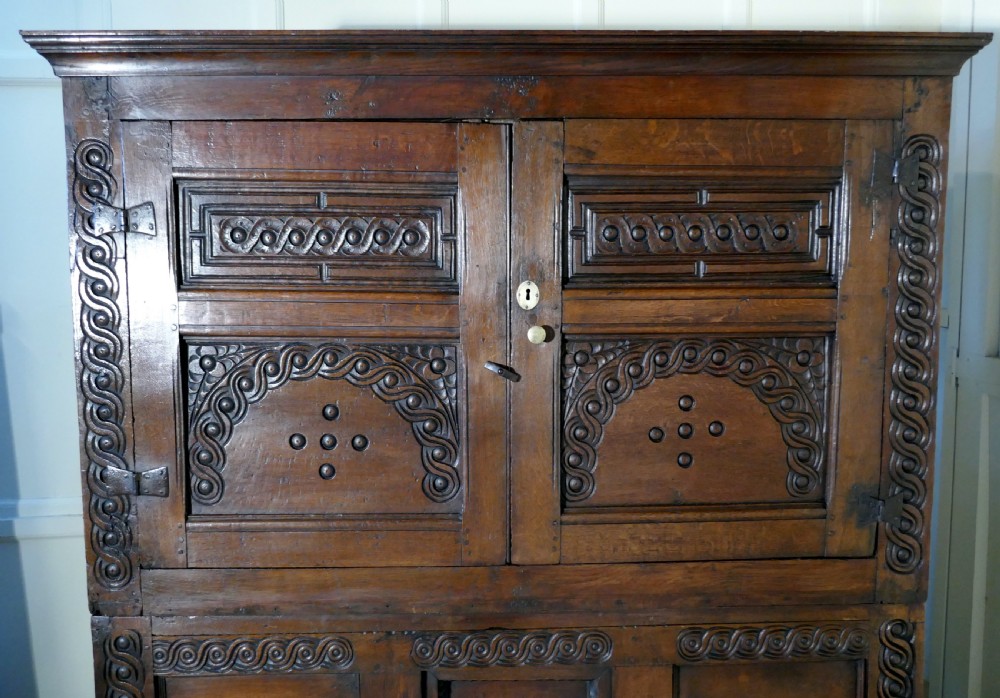 17th Century Welsh Oak Housekeepers Hanging Cupboard View II