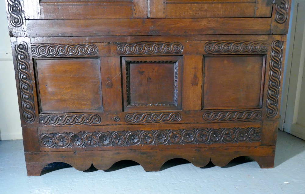 17th Century Welsh Oak Housekeepers Hanging Cupboard View III