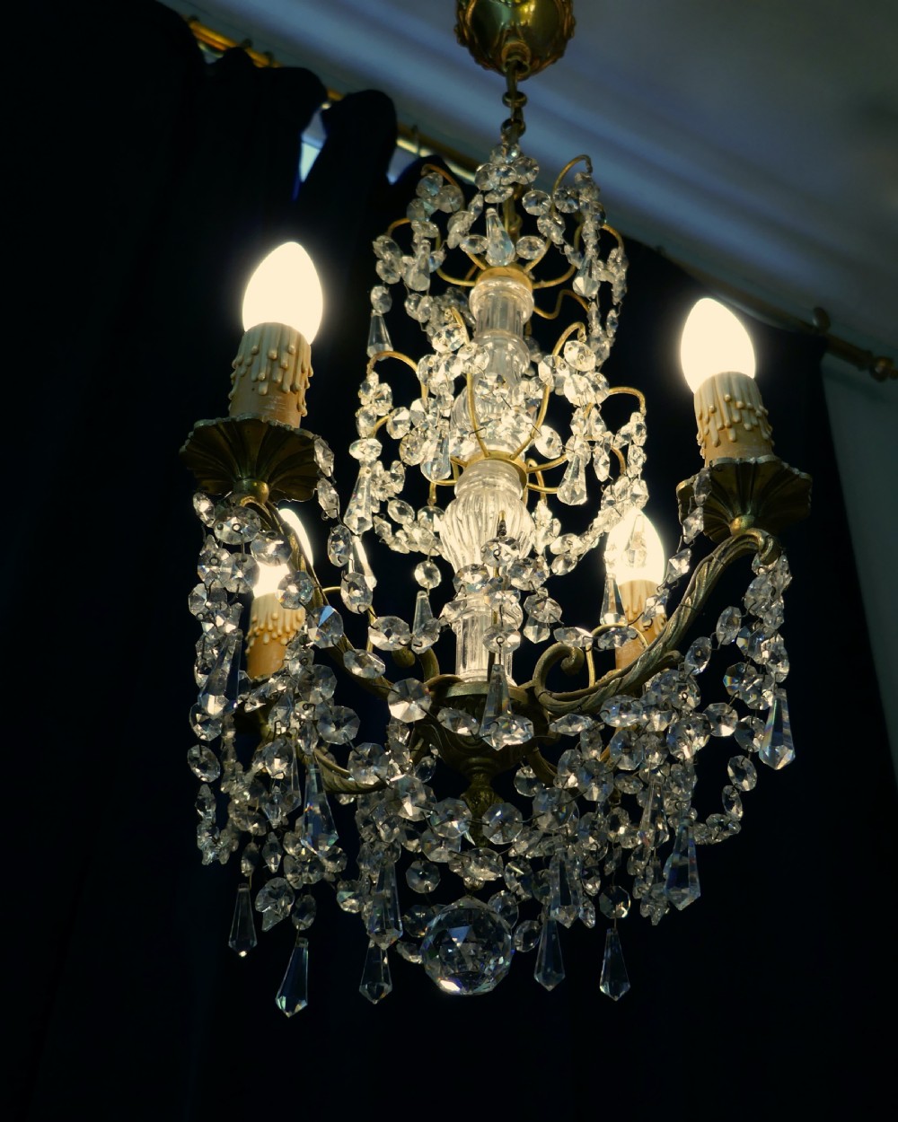 A Stunning 4 Branch Chandelier by Lucien Gau Paris View IX