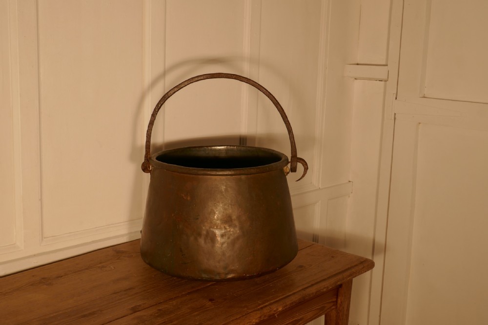 19th Century Copper Cauldron or Log Bin  
