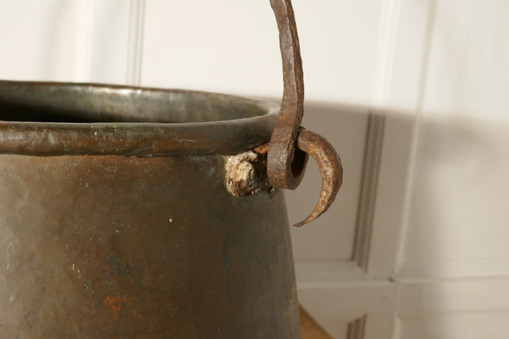 19th Century Copper Cauldron or Log Bin   View II