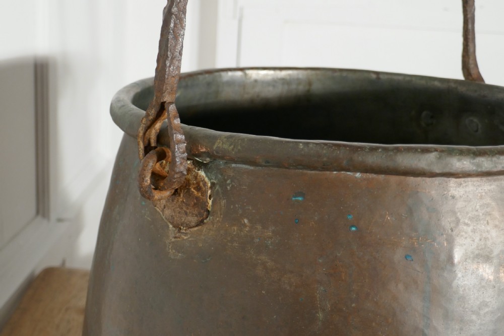 19th Century Copper Cauldron or Log Bin   View IV