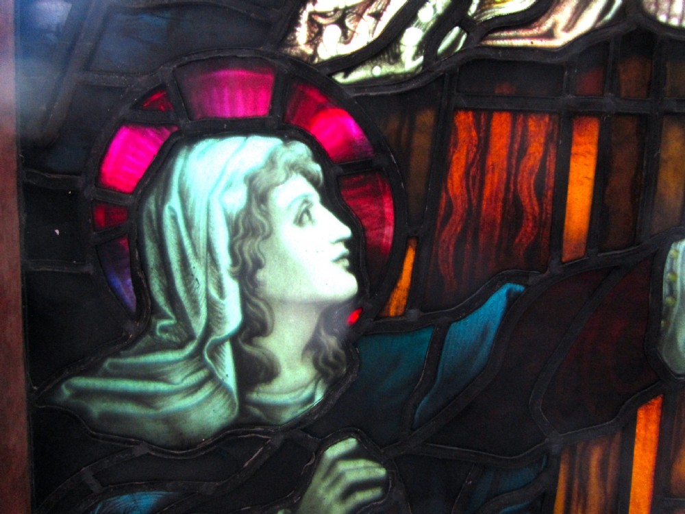Painted and Stained Glass Window, Leaded Glass Church Window View VI