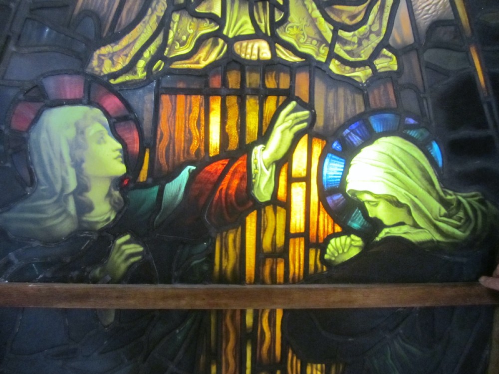 Painted and Stained Glass Window, Leaded Glass Church Window View IX