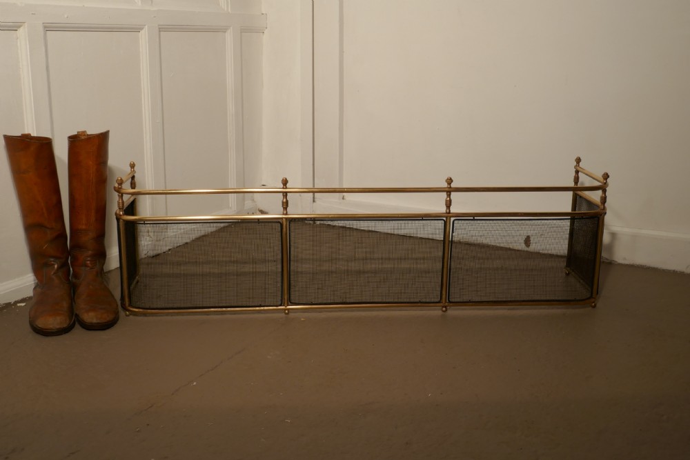 A Large Victorian Brass Club Fender  View VI