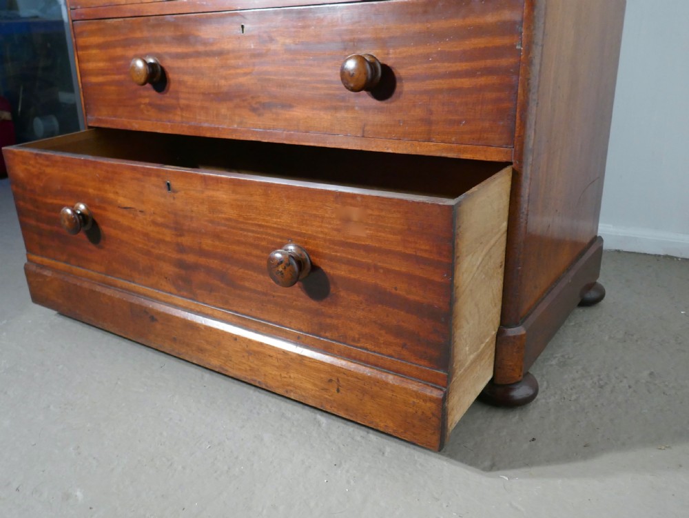 Large Victorian Mahogany Chest of Drawers with Blanket Bottom Drawer View V