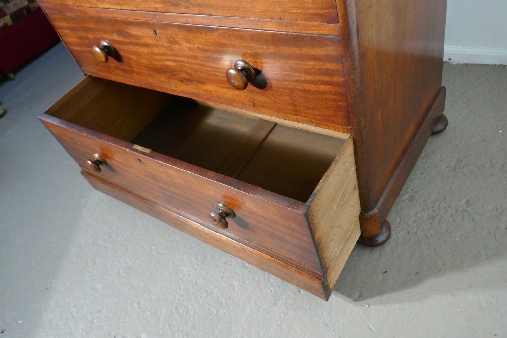Large Victorian Mahogany Chest of Drawers with Blanket Bottom Drawer View VI