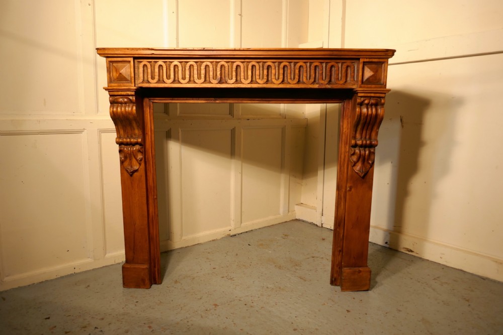 French Stripped Pine Fireplace View VII