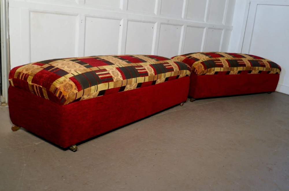 A Pair of Victorian Upholstered Ottoman Window Seats View II