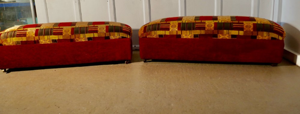 A Pair of Victorian Upholstered Ottoman Window Seats View IV