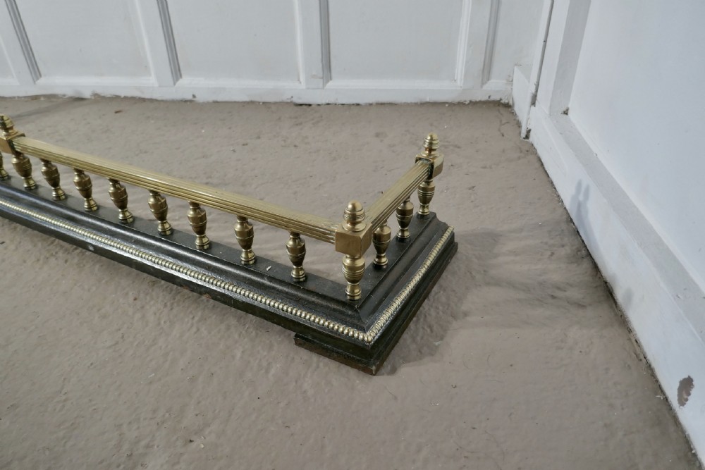 Large Victorian Decorative Brass and Iron Fender View IV