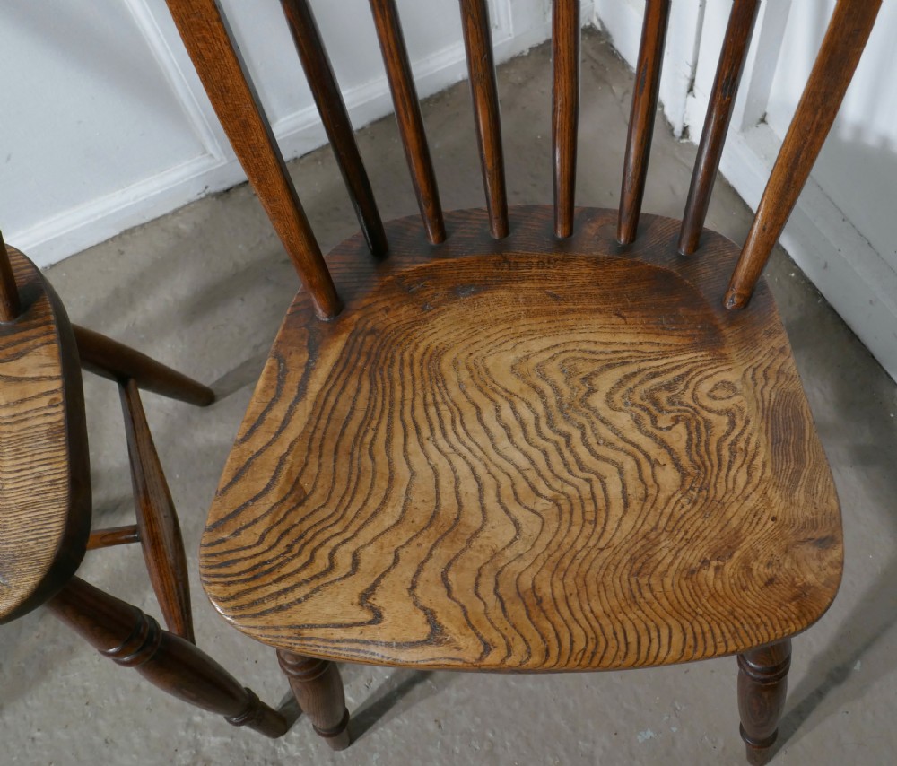 A Pair of Solid Ash Windsor Hoop Back Chairs View III