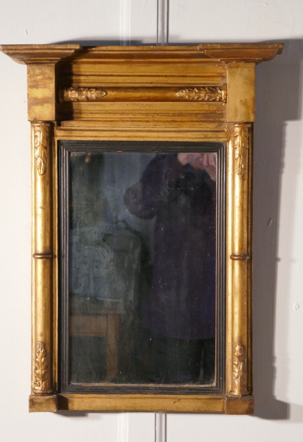 Small Napoleon III French Carved Gilt Wall Mirror
