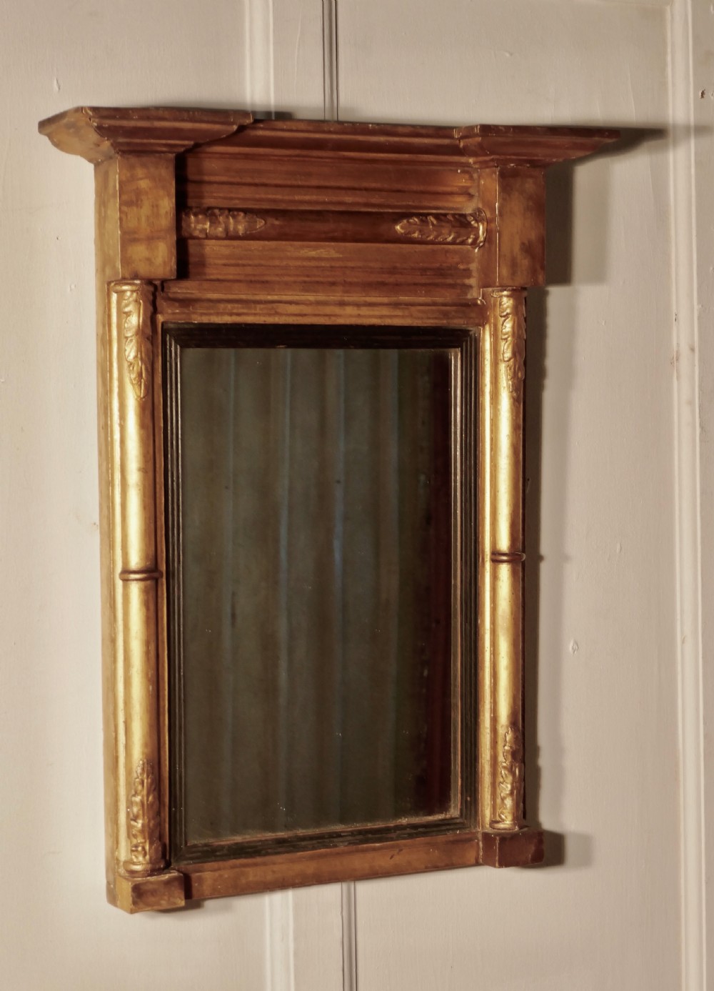 Small Napoleon III French Carved Gilt Wall Mirror View II