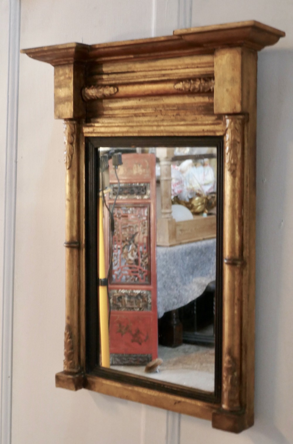Small Napoleon III French Carved Gilt Wall Mirror View VI