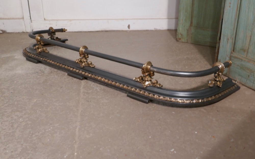 Victorian Brass and Polished Steel Fender  View III