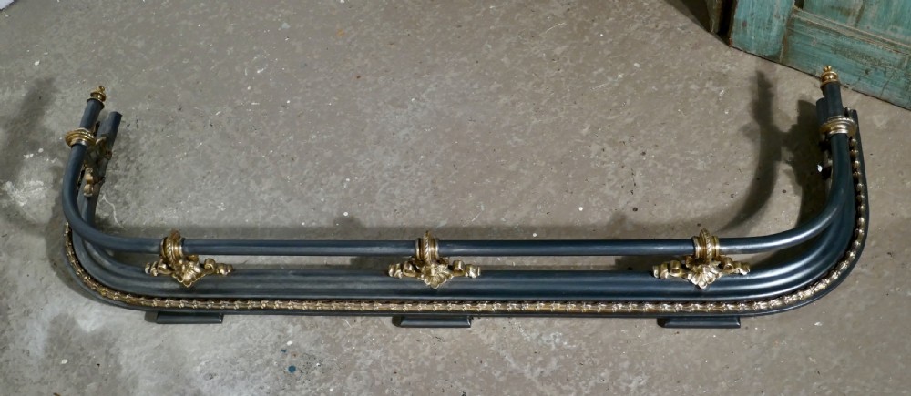 Victorian Brass and Polished Steel Fender  View V