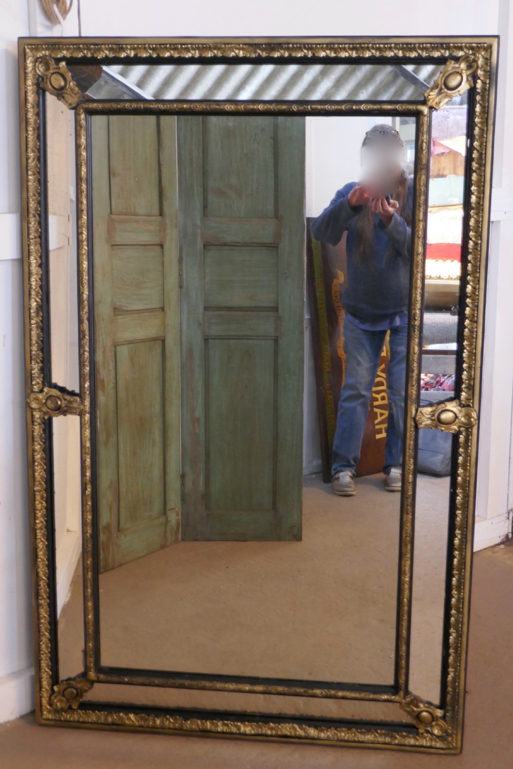 Very Large 19th Century French Gilt Cushion Mirror View II