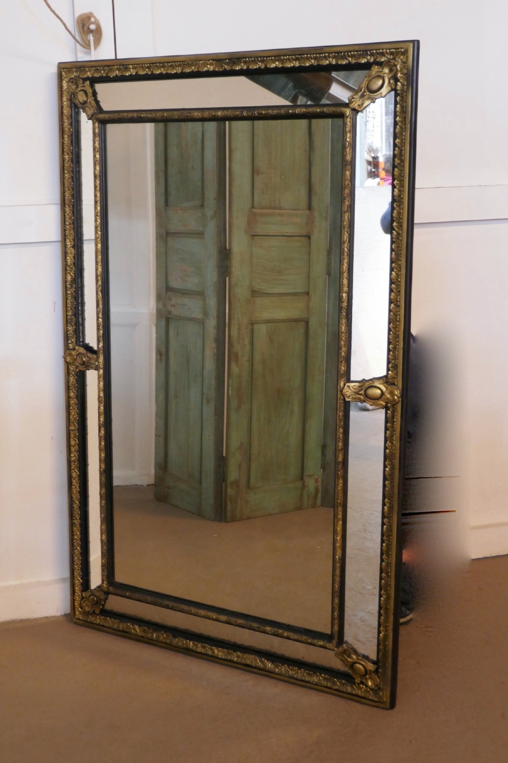 Very Large 19th Century French Gilt Cushion Mirror View IV