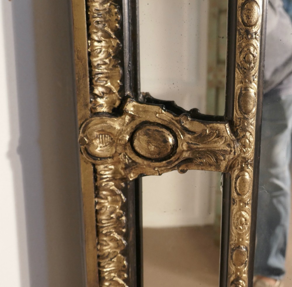 Very Large 19th Century French Gilt Cushion Mirror View X