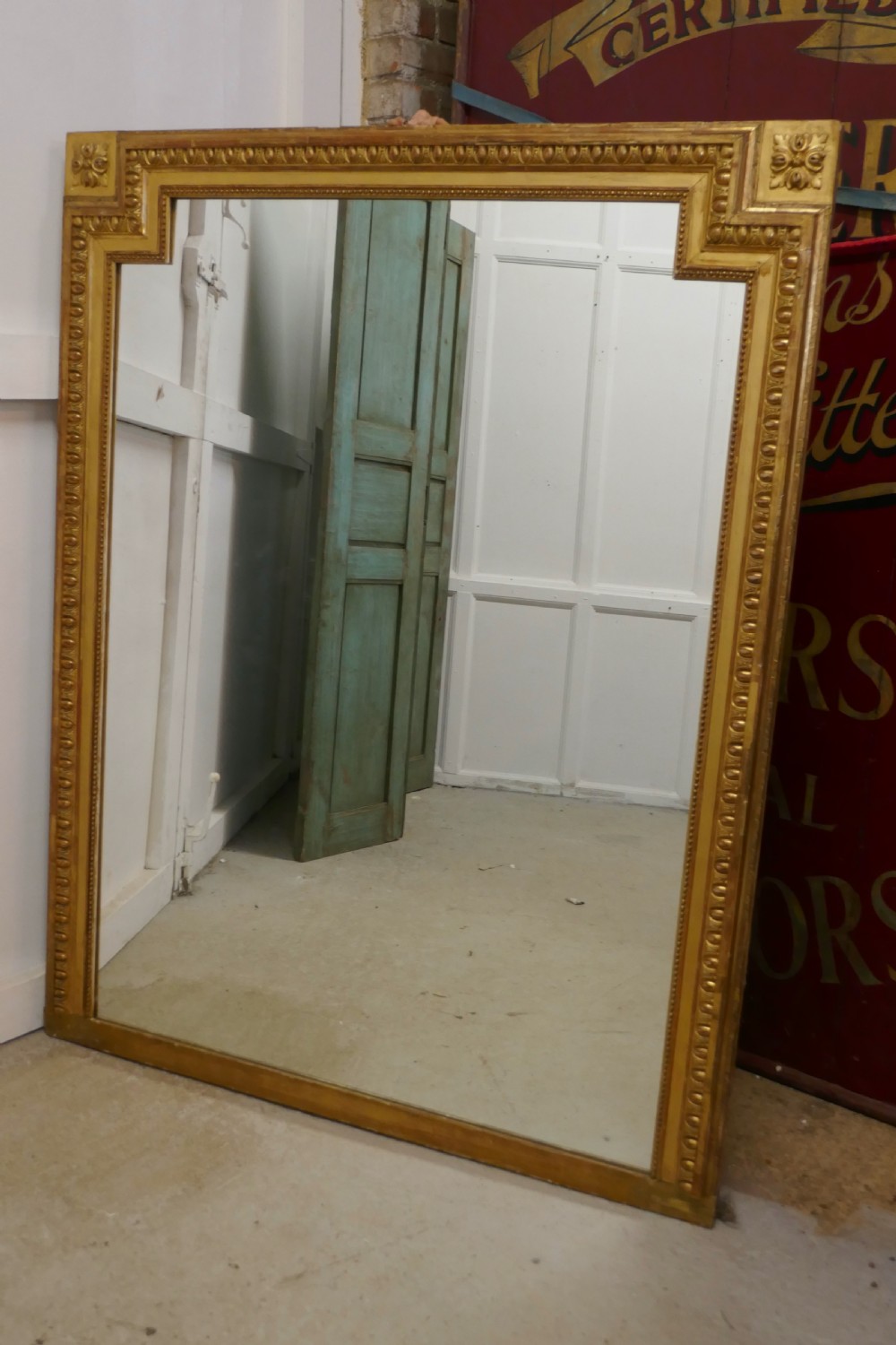Very Large French Gilt Over Mantle Mirror View II