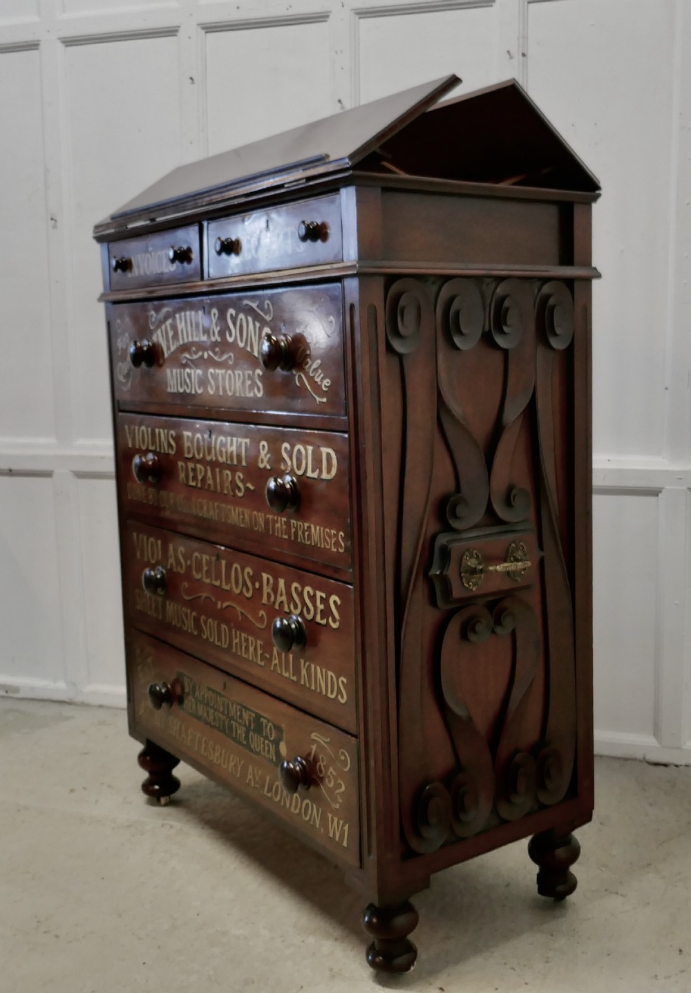 A Large Victorian Mahogany Shop Display Music Cabinet