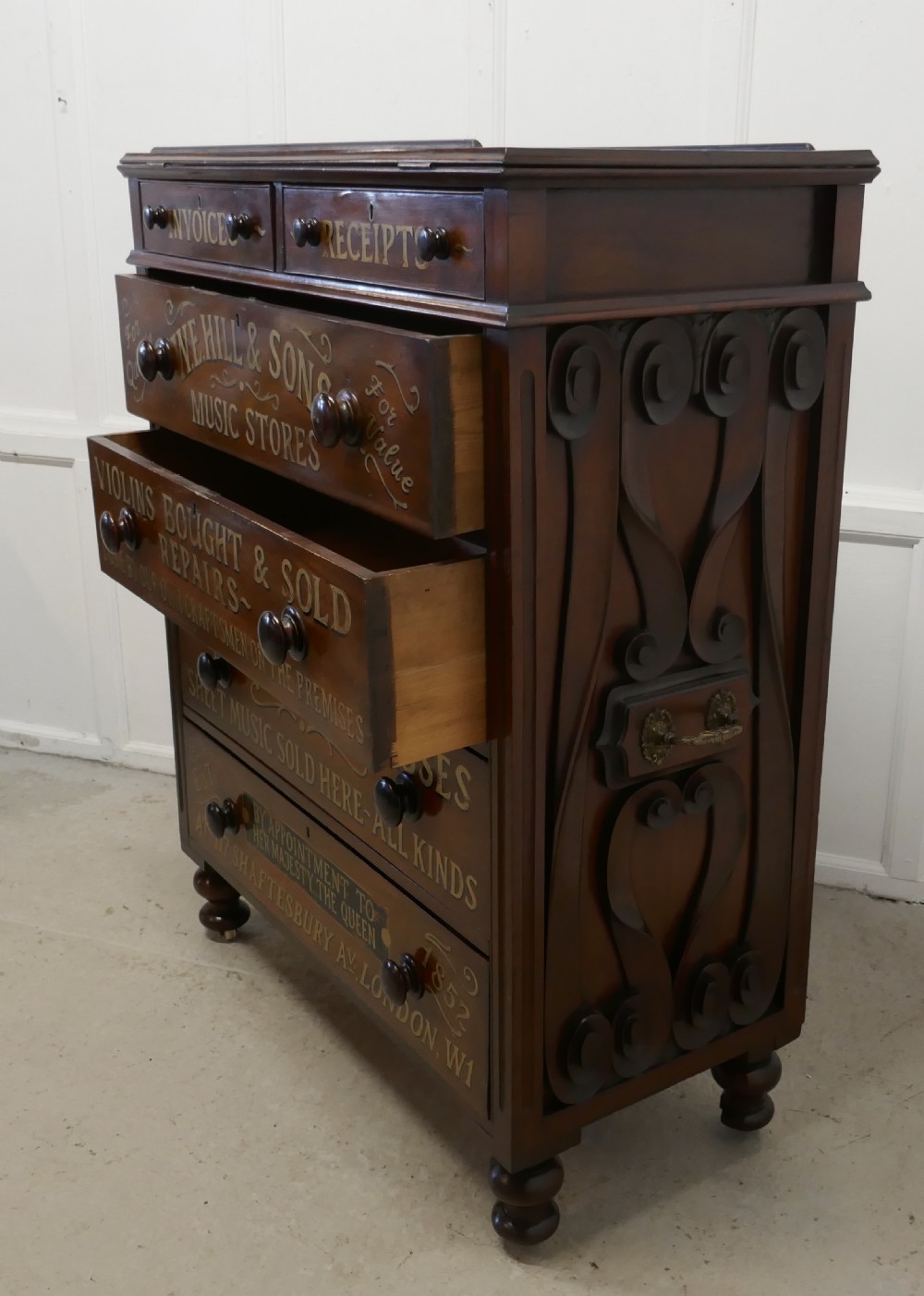 A Large Victorian Mahogany Shop Display Music Cabinet View XV