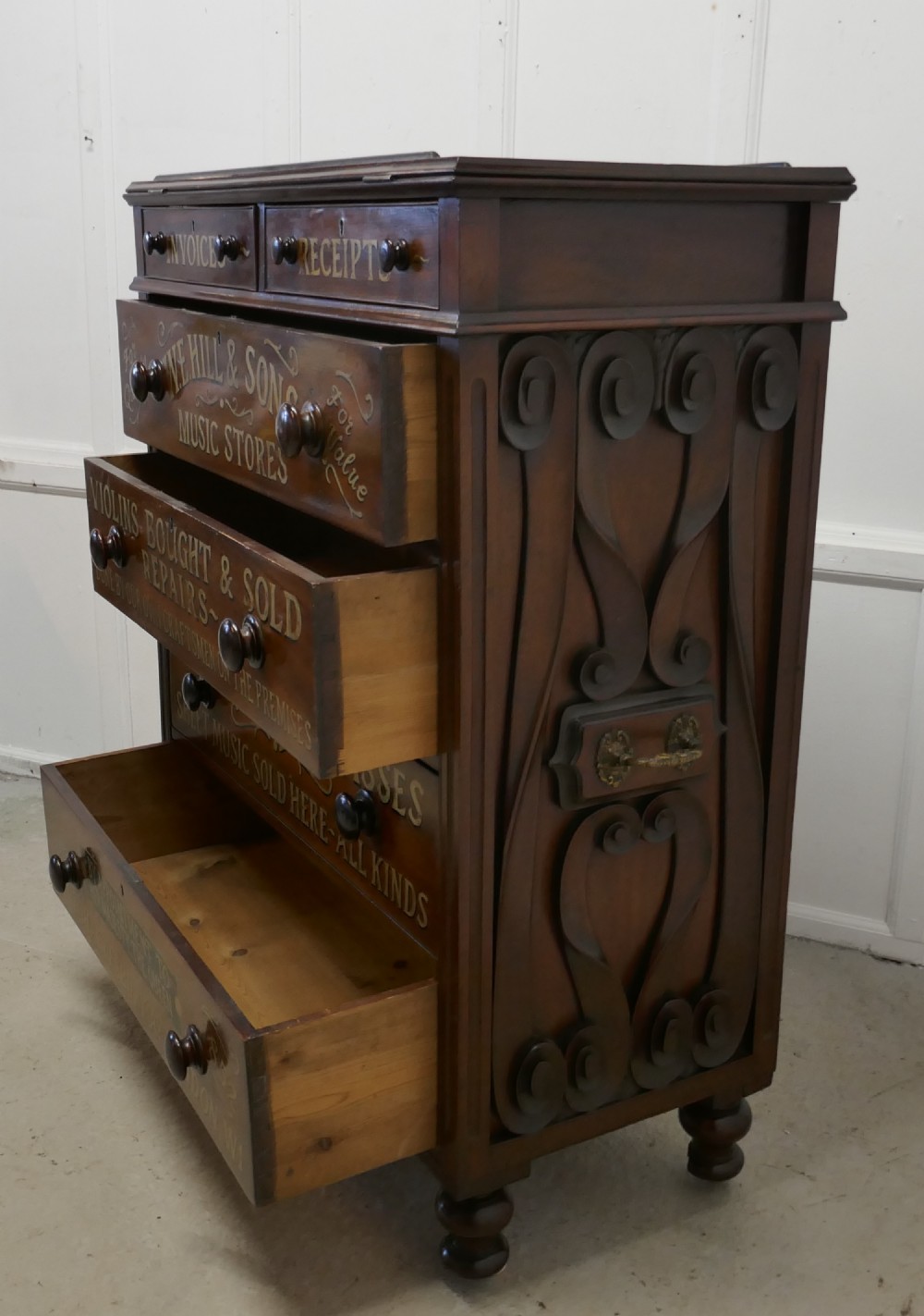 A Large Victorian Mahogany Shop Display Music Cabinet View XVI