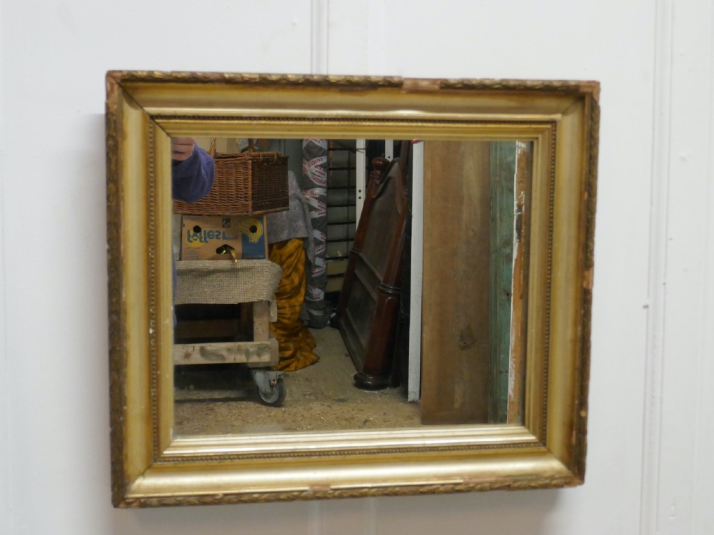 Charming 19th Century French Rectangular Gilt Mirror
