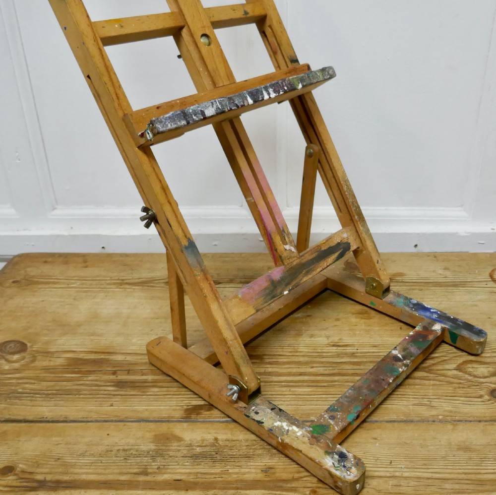 Paint Spattered Folding Table Top Easel View X