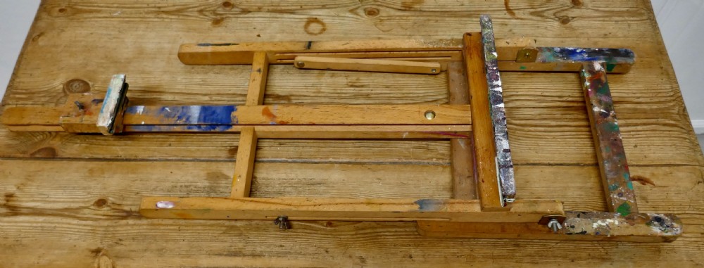 Paint Spattered Folding Table Top Easel View XI