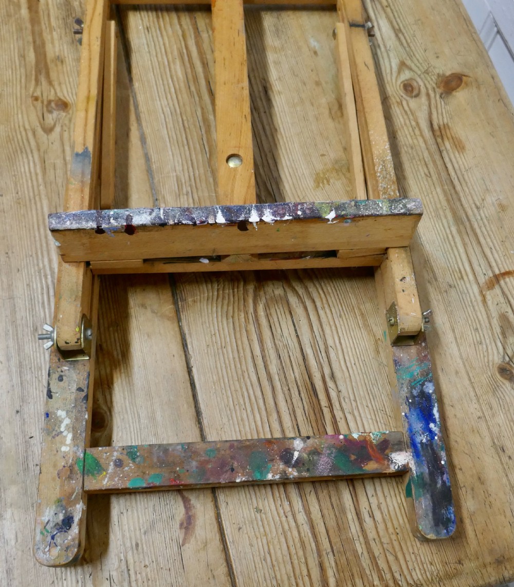 Paint Spattered Folding Table Top Easel View XII