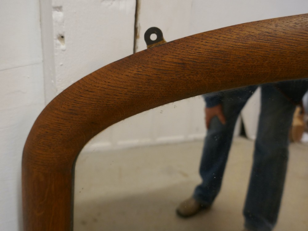 Victorian Arched Oak Over Mantle Mirror View VI