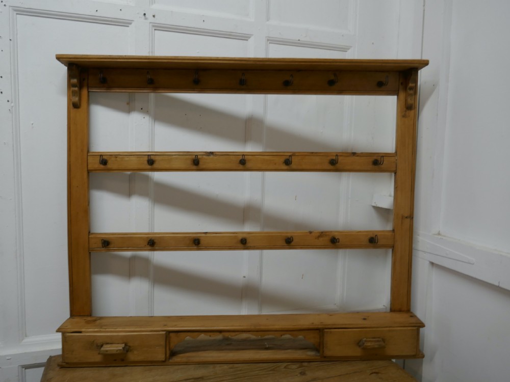 Continental Pine Rack with Hooks View VI