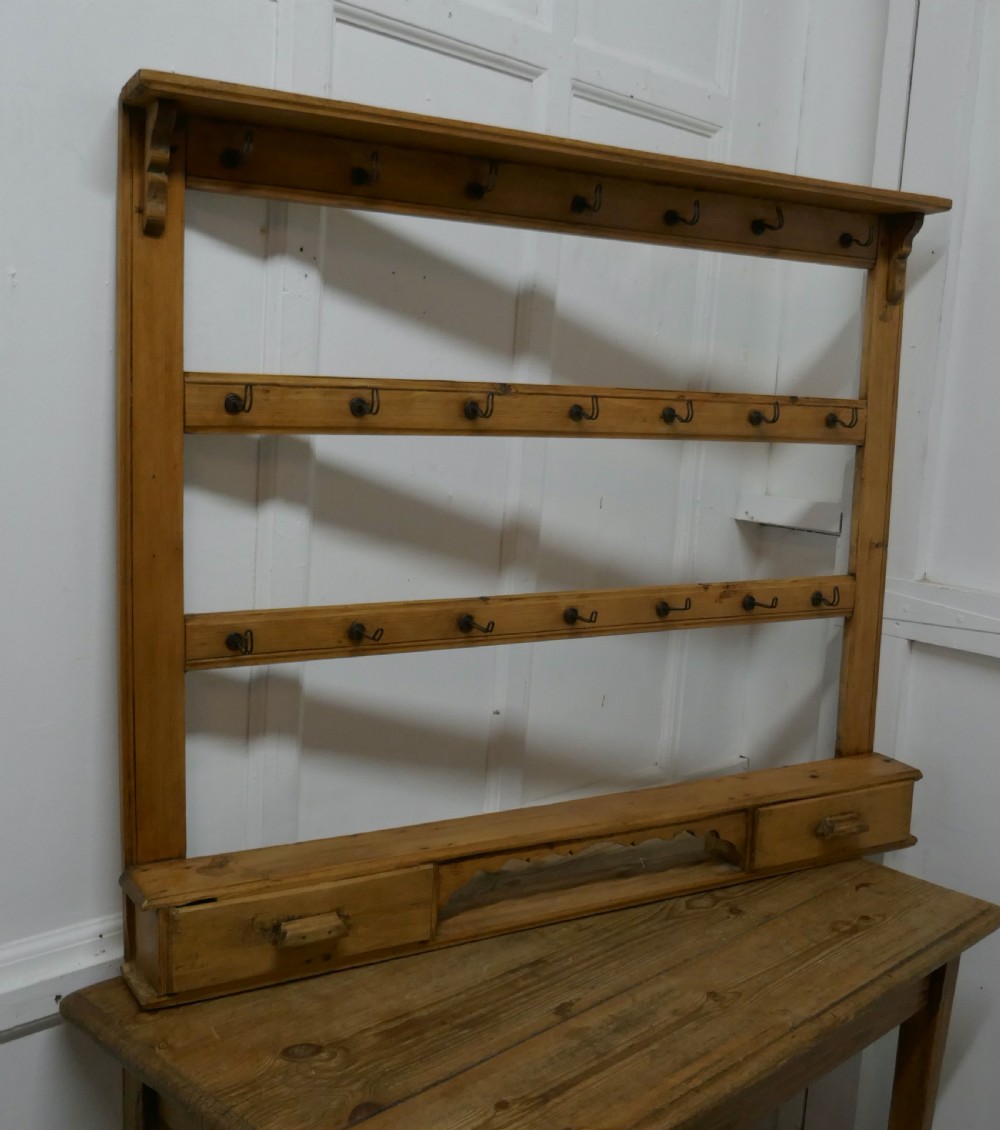 Continental Pine Rack with Hooks View VII