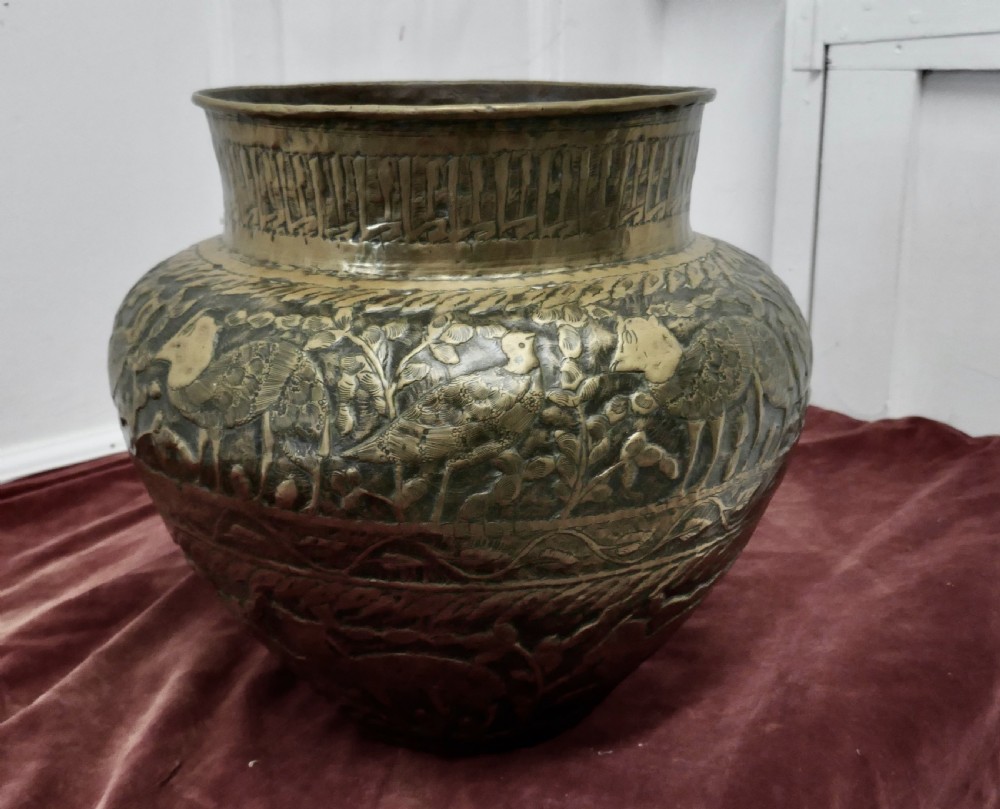 Large 19th Century North African Brass Jardiniere Pot View II