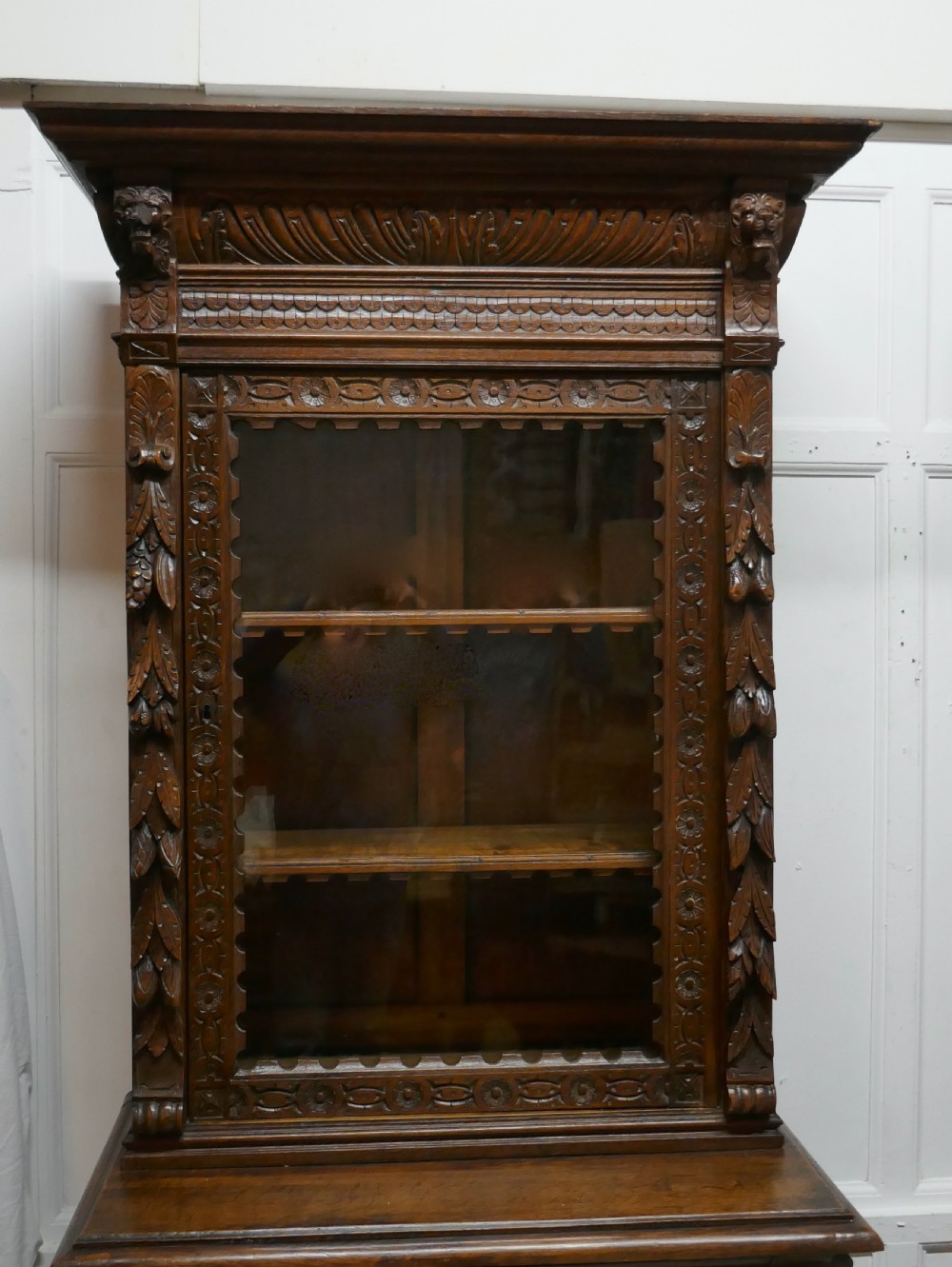 A Pair of French Carved Gothic Oak Bookcases View V