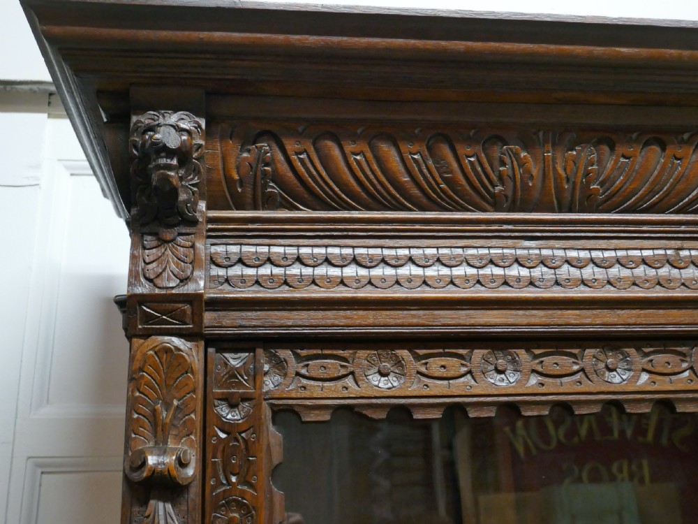 A Pair of French Carved Gothic Oak Bookcases View VIII