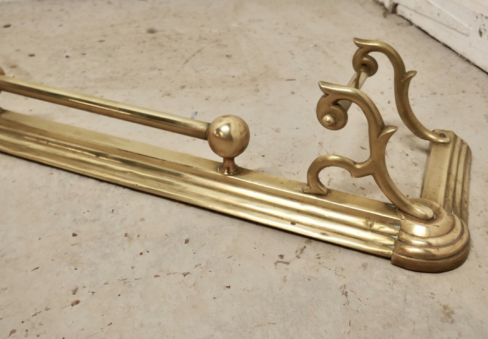 Large Victorian Art Nouveau Brass Fender View V