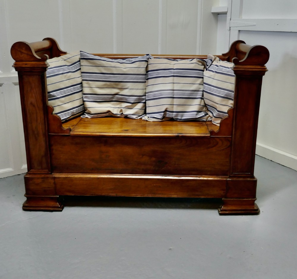 French Walnut and Cherry Empire Style Window Seat View II