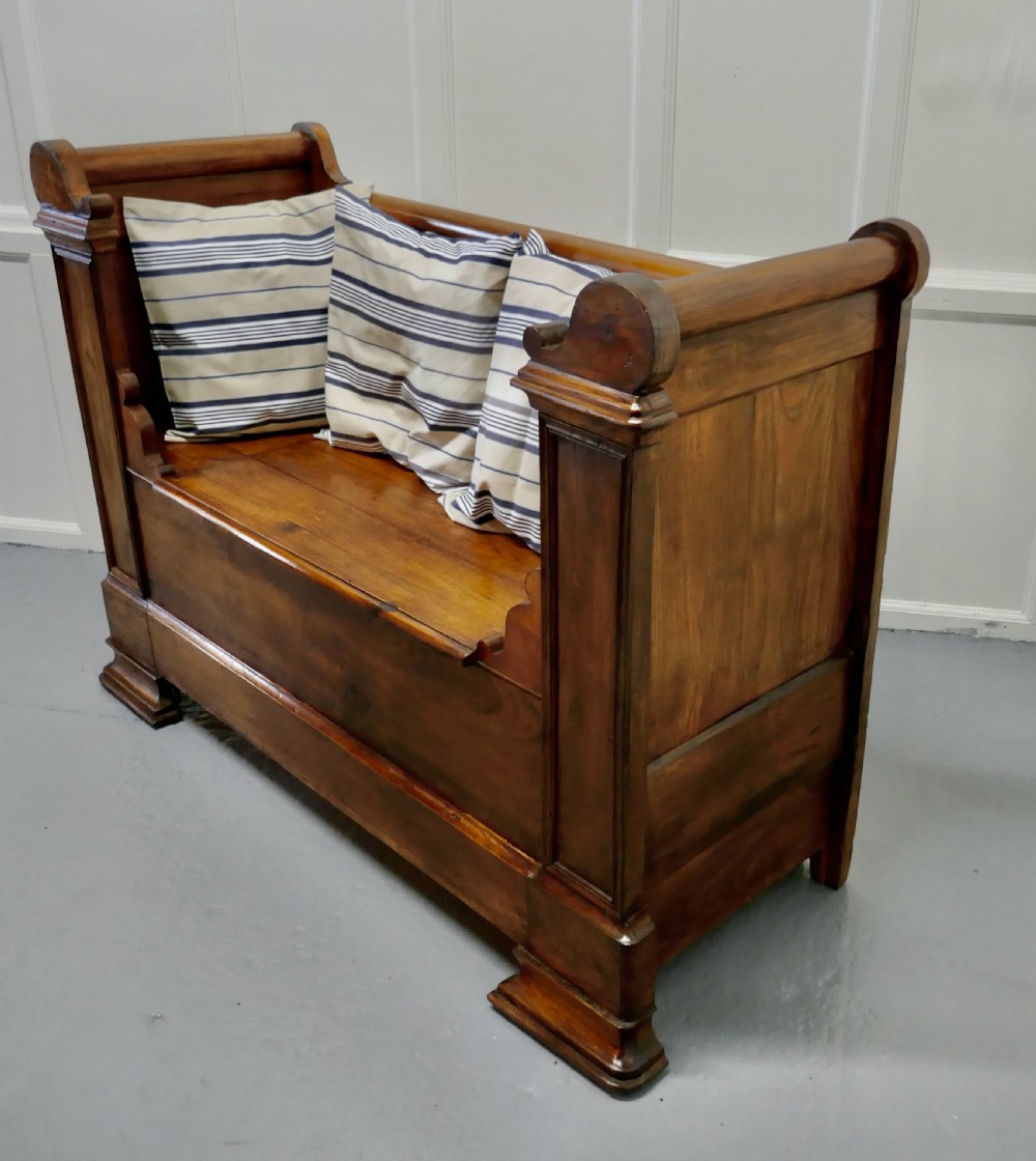 French Walnut and Cherry Empire Style Window Seat View IV