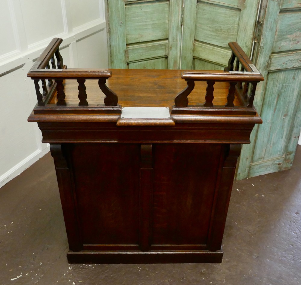 French Oak Hotel Restaurant Reception Hostess Greeting Station View II