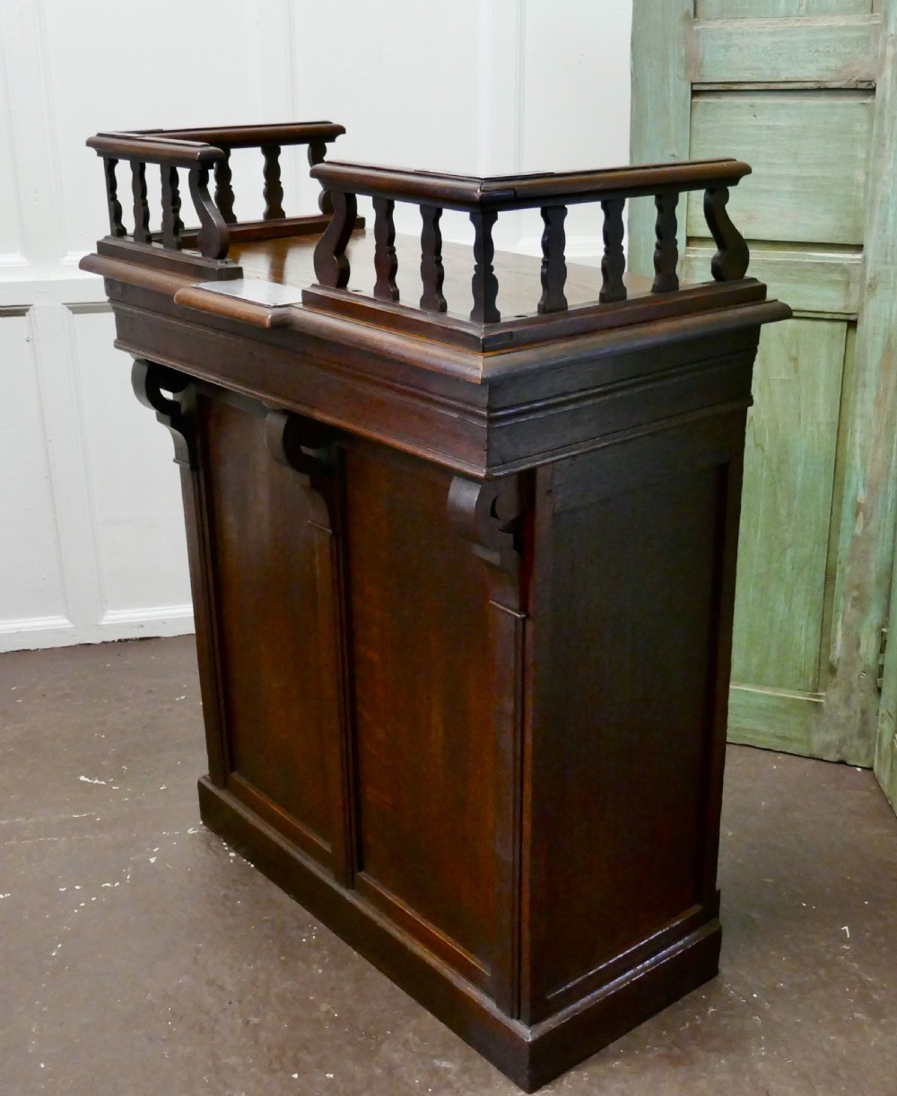 French Oak Hotel Restaurant Reception Hostess Greeting Station View III